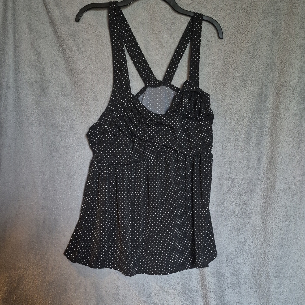 Torrid Black and White Polka Dot Tank Top